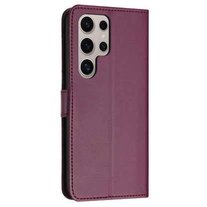 For Samsung Galaxy S25 Ultra Wallet Phone Case Leather Stand Cover with Strap