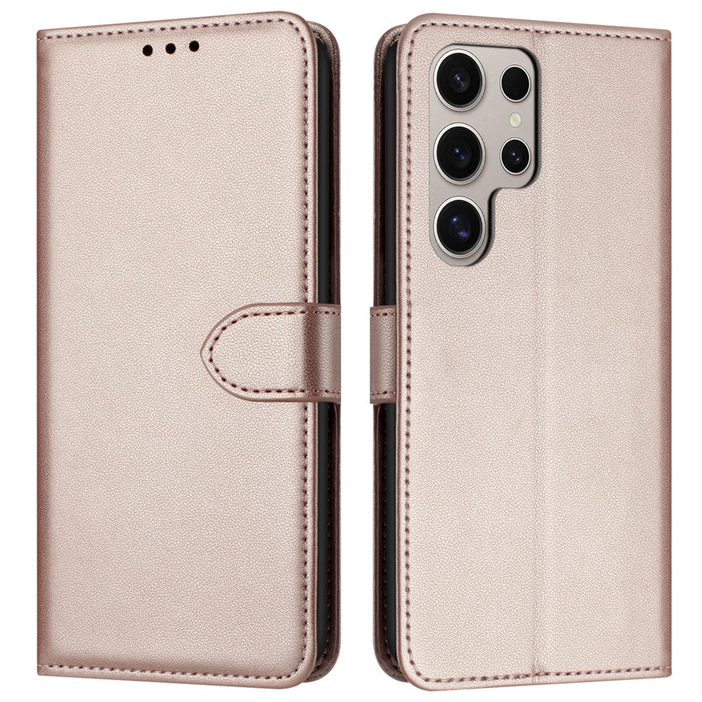 For Samsung Galaxy S25 Ultra Wallet Phone Case Leather Stand Cover with Strap