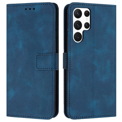 For Samsung Galaxy S25 Ultra Leather Case Solid Color Wallet Protective Phone Cover