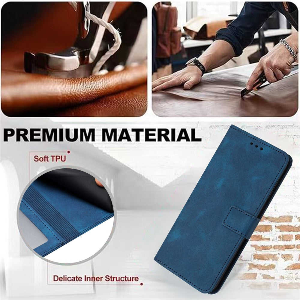 For Samsung Galaxy S25 Ultra Leather Case Solid Color Wallet Protective Phone Cover