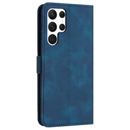 For Samsung Galaxy S25 Ultra Leather Case Solid Color Wallet Protective Phone Cover