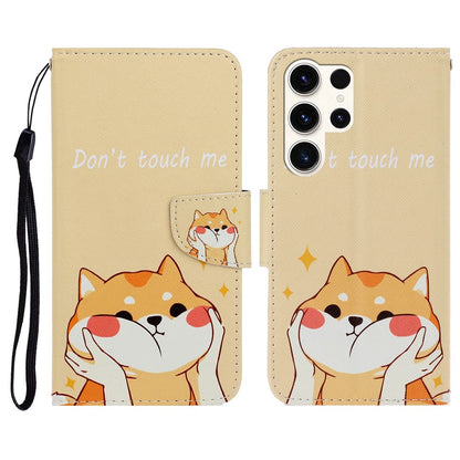 For Samsung Galaxy S25 Ultra Case Pattern Printing Protective Leather Folio Phone Cover