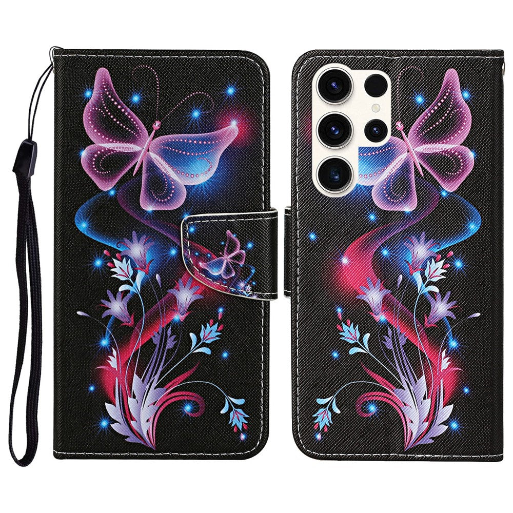 For Samsung Galaxy S25 Ultra Case Pattern Printing Protective Leather Folio Phone Cover