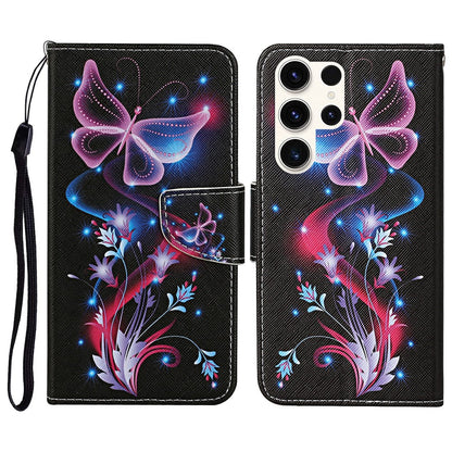 For Samsung Galaxy S25 Ultra Case Pattern Printing Protective Leather Folio Phone Cover