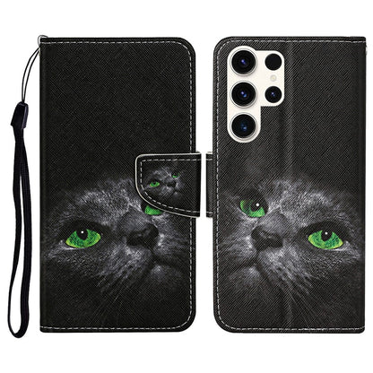 For Samsung Galaxy S25 Ultra Case Pattern Printing Protective Leather Folio Phone Cover