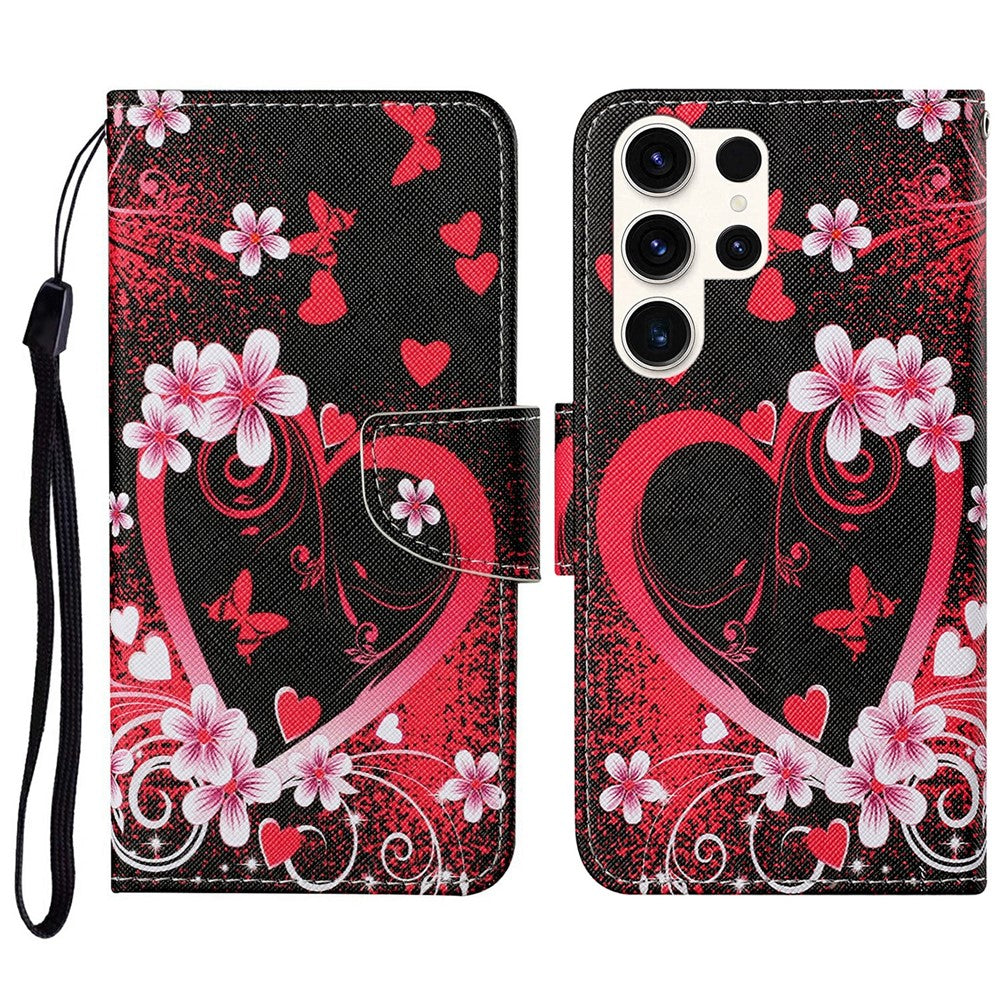 For Samsung Galaxy S25 Ultra Case Pattern Printing Protective Leather Folio Phone Cover
