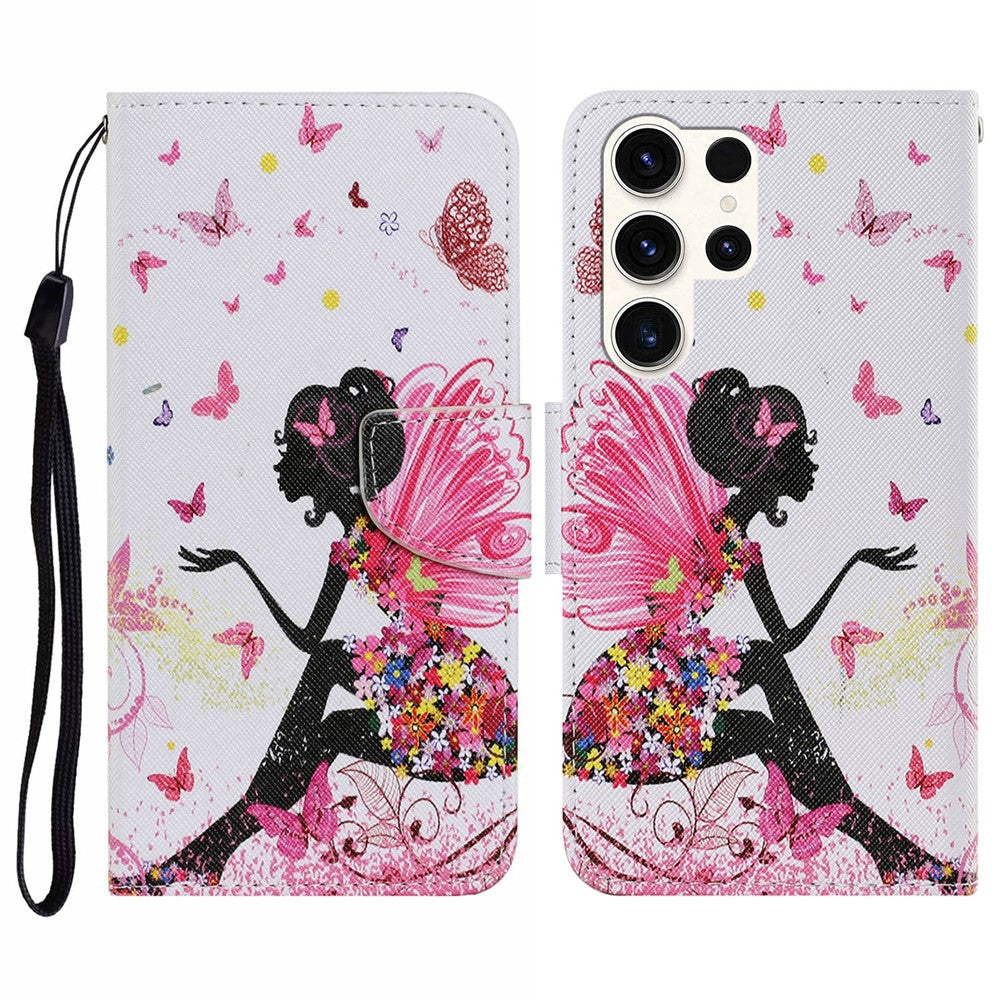 For Samsung Galaxy S25 Ultra Case Pattern Printing Protective Leather Folio Phone Cover