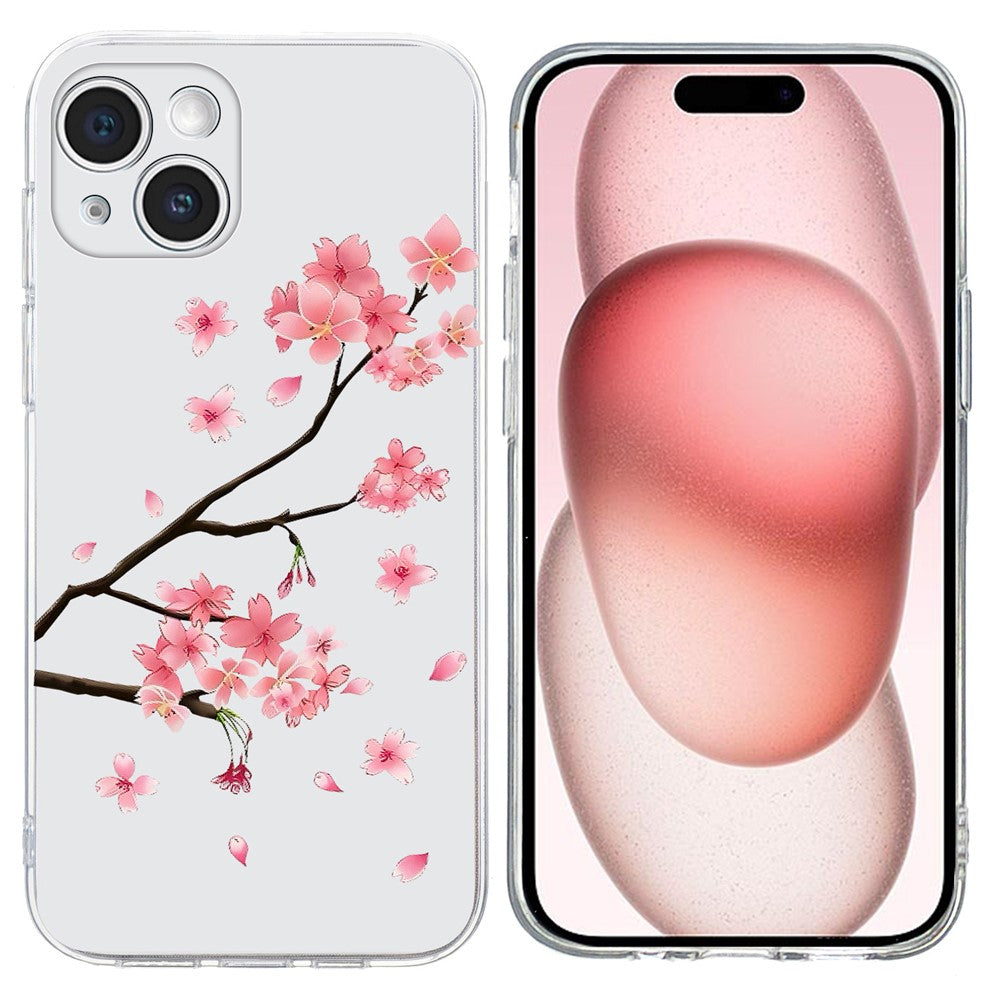 For iPhone 15 Plus Case Pattern Printing Shockproof Soft TPU Phone Cover