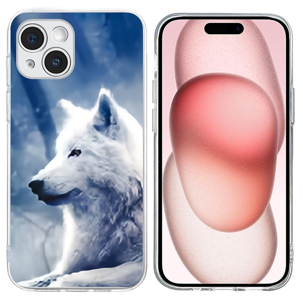 For iPhone 15 Plus Case Pattern Printing Shockproof Soft TPU Phone Cover