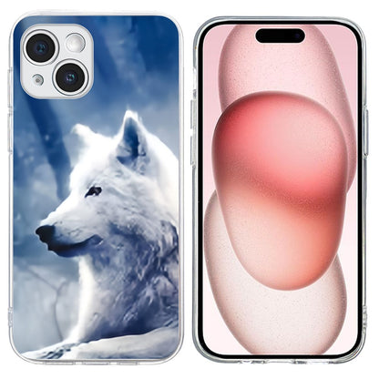 For iPhone 15 Plus Case Pattern Printing Shockproof Soft TPU Phone Cover