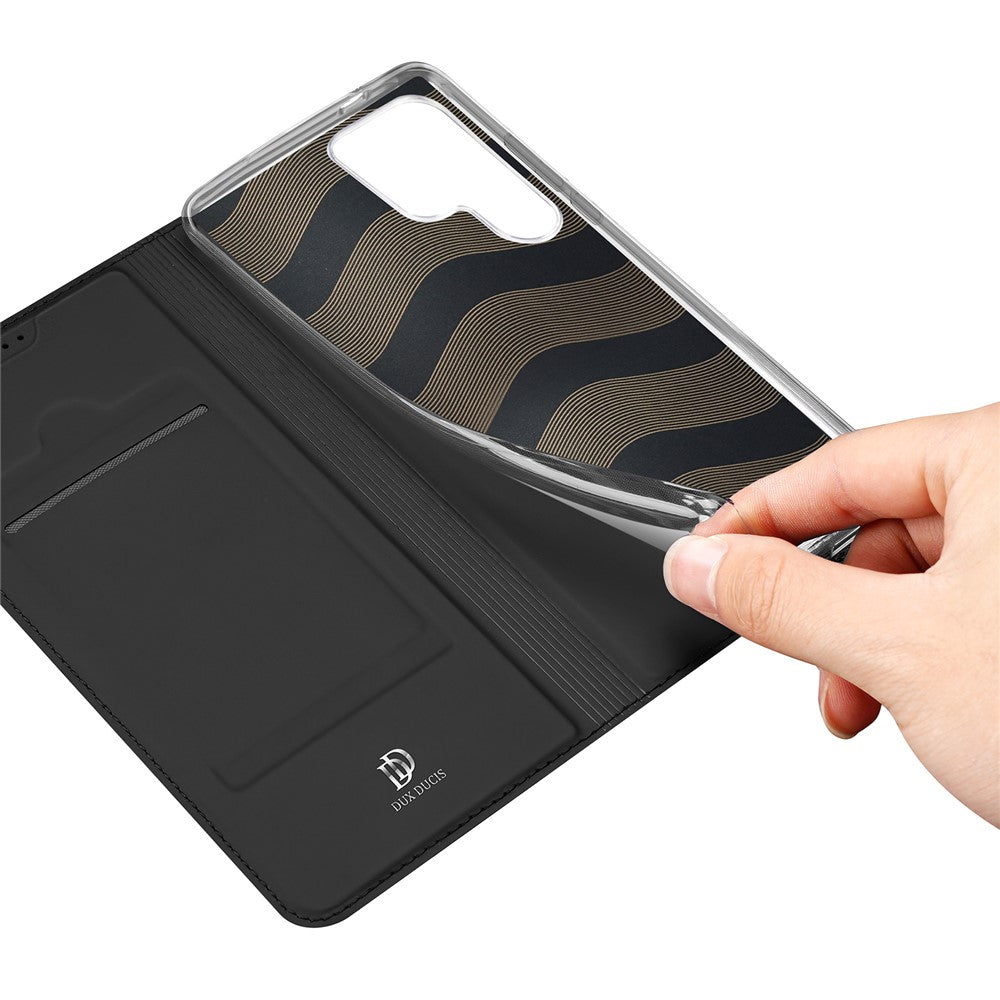 DUX DUCIS Skin Pro Series For Samsung Galaxy S25 Ultra Case Leather Phone Cover Card Holder (Non-magnetic)