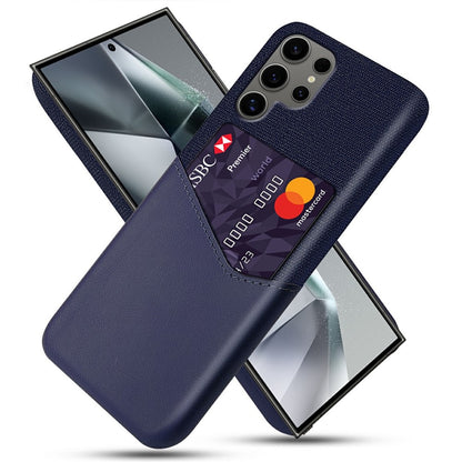 For Samsung Galaxy S25 Ultra Case PU Leather Card Slot Cloth Texture Hard PC Phone Cover