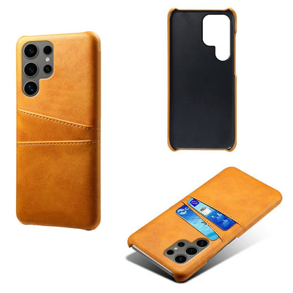 For Samsung Galaxy S25 Ultra Case Dual Card Slots PU Leather + Hard PC Phone Cover
