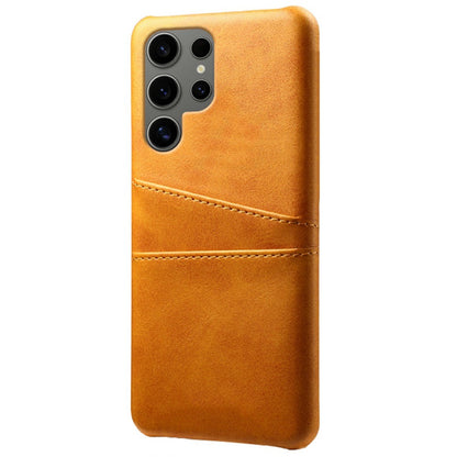 For Samsung Galaxy S25 Ultra Case Dual Card Slots PU Leather + Hard PC Phone Cover