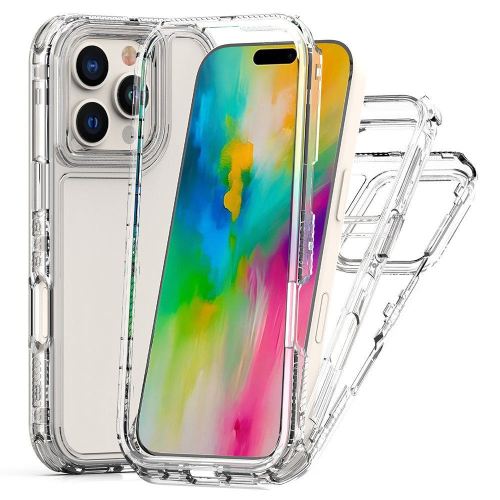 For iPhone 16 Pro Max Case Acrylic+TPU Clear Phone Cover (Big Lens Hole)