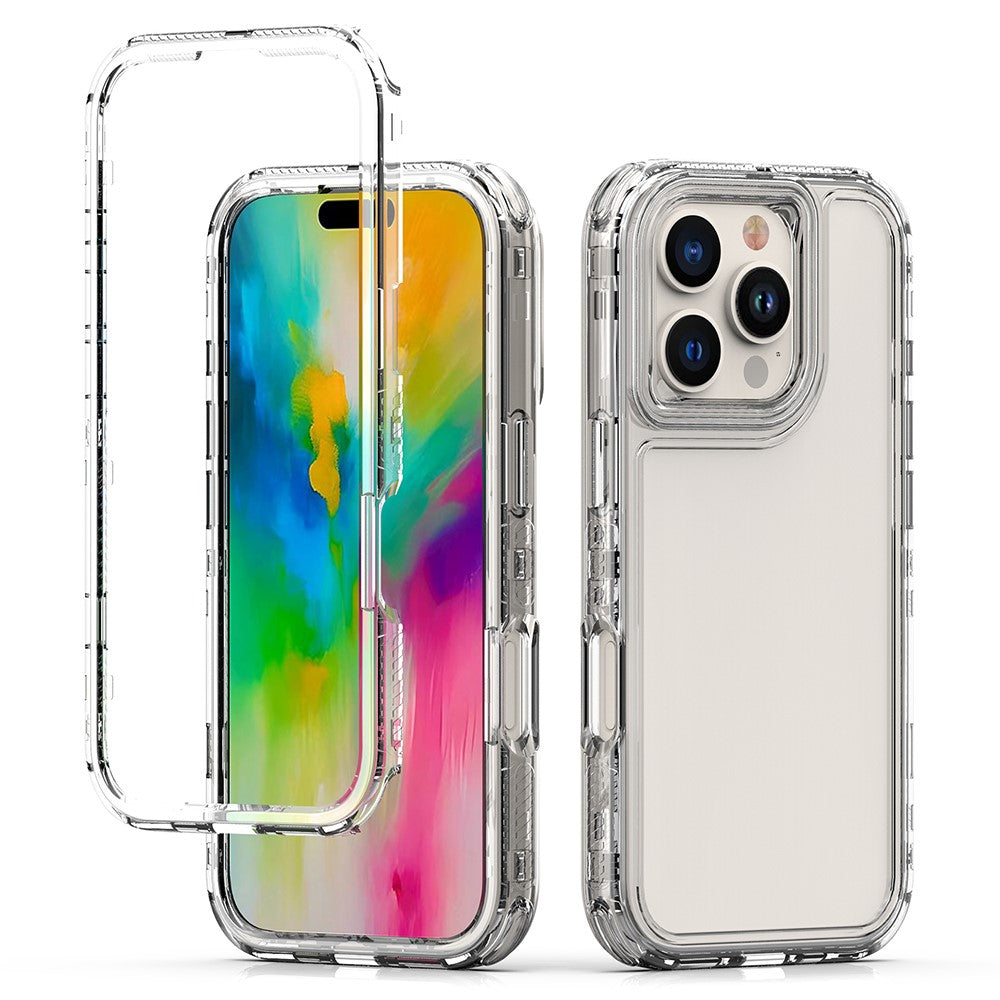 For iPhone 16 Pro Max Case Acrylic+TPU Clear Phone Cover (Big Lens Hole)