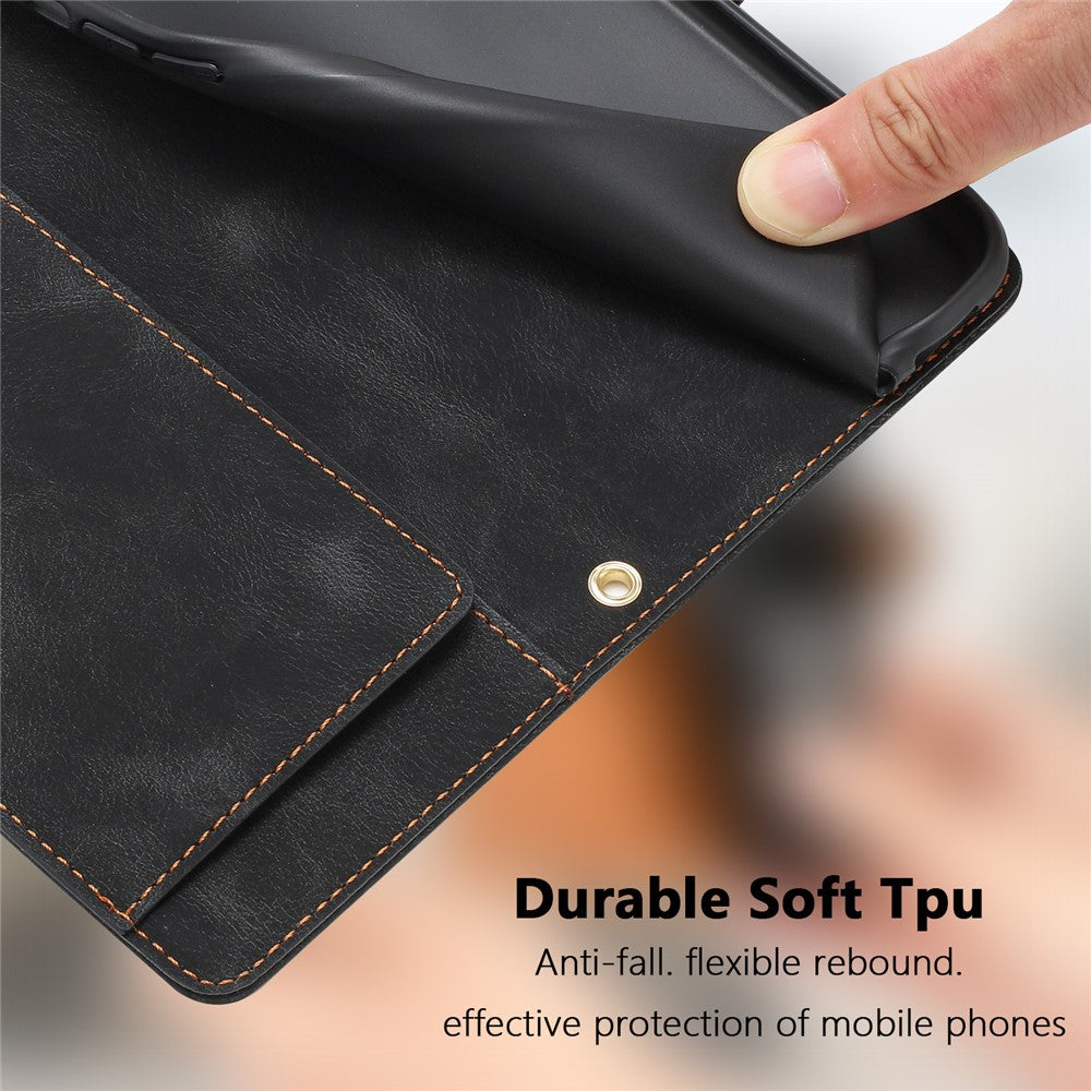 For iPhone 16 Pro Max Case Tulip Leather Phone Cover with 5 Card Slots Wallet