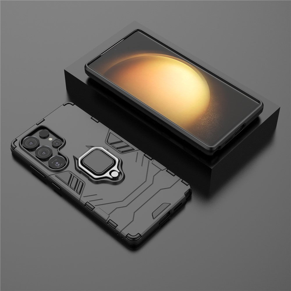 For Samsung Galaxy S25 Ultra Case PC+TPU Protective Phone Cover with Ring Kickstand