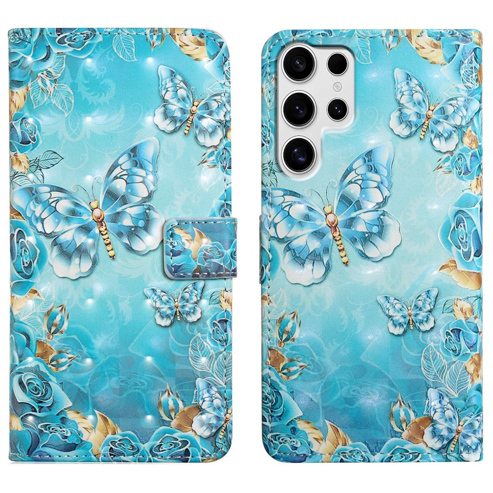 For Samsung Galaxy S25 Ultra Case 3D Creative Pattern PU Leather Stand Phone Cover