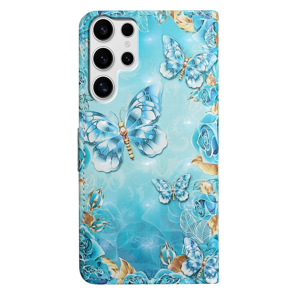For Samsung Galaxy S25 Ultra Case 3D Creative Pattern PU Leather Stand Phone Cover