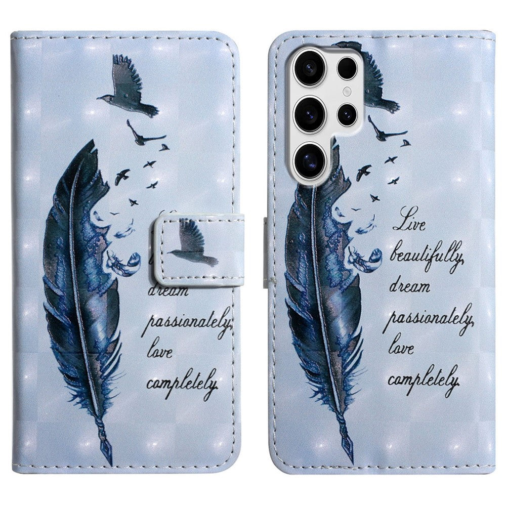 For Samsung Galaxy S25 Ultra Case 3D Creative Pattern PU Leather Stand Phone Cover