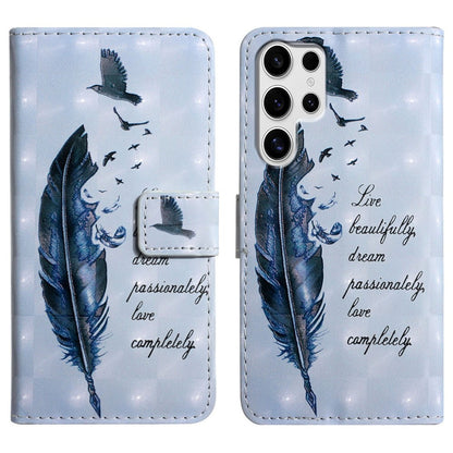 For Samsung Galaxy S25 Ultra Case 3D Creative Pattern PU Leather Stand Phone Cover