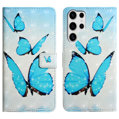 For Samsung Galaxy S25 Ultra Case 3D Creative Pattern PU Leather Stand Phone Cover