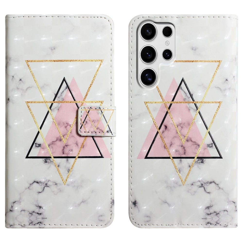 For Samsung Galaxy S25 Ultra Case 3D Creative Pattern PU Leather Stand Phone Cover