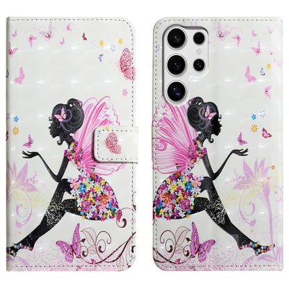 For Samsung Galaxy S25 Ultra Case 3D Creative Pattern PU Leather Stand Phone Cover