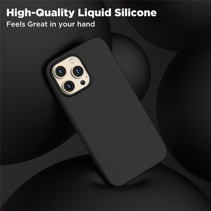 For iPhone 14 Pro Case Compatible with MagSafe Liquid Silicone Cover with 2 Tempered Glass Screen Films