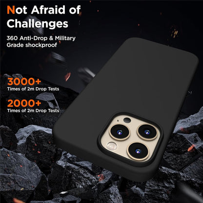 For iPhone 14 Pro Case Compatible with MagSafe Liquid Silicone Cover with 2 Tempered Glass Screen Films