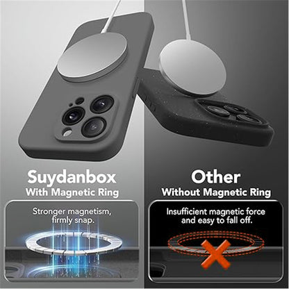 For iPhone 16 Pro Max Case Compatible with MagSafe Liquid Silicone Cover with 2 Tempered Glass Screen Films
