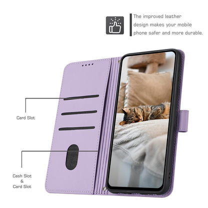 For iPhone 17e / 16e Case with Strap Cats Imprint Leather Wallet Phone Cover