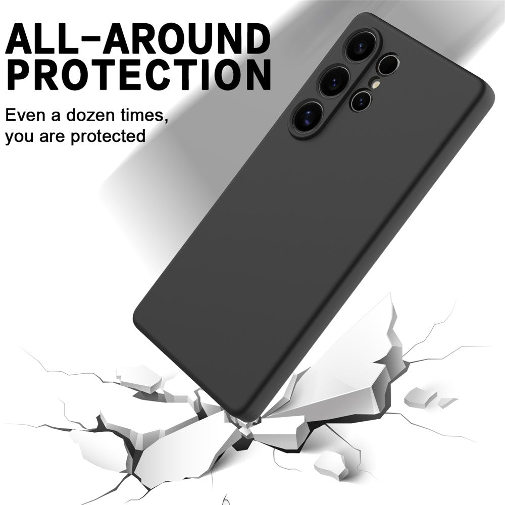 For Samsung Galaxy S25 Ultra Case Liquid Silicone Anti-Scratch Phone Cover with Hand Strap