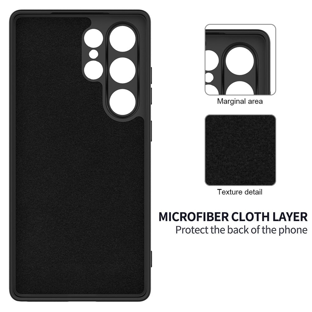 For Samsung Galaxy S25 Ultra Case Liquid Silicone Anti-Scratch Phone Cover with Hand Strap