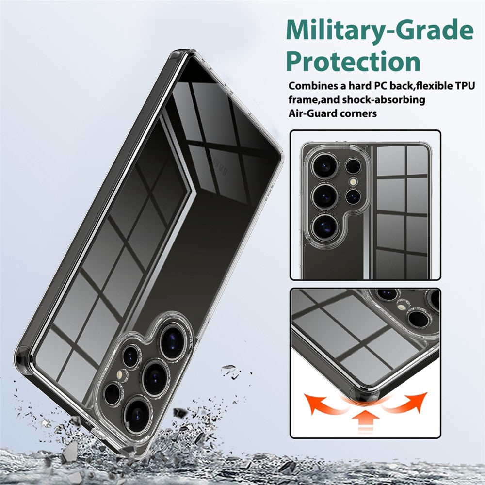 For Samsung Galaxy S25 Ultra Clear Phone Case TPU+Acrylic Shockproof Phone Back Cover
