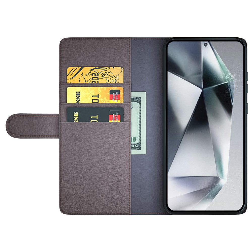 For Samsung Galaxy S25 Ultra Case Genuine Split Leather Phone Cover with Wallet Stand