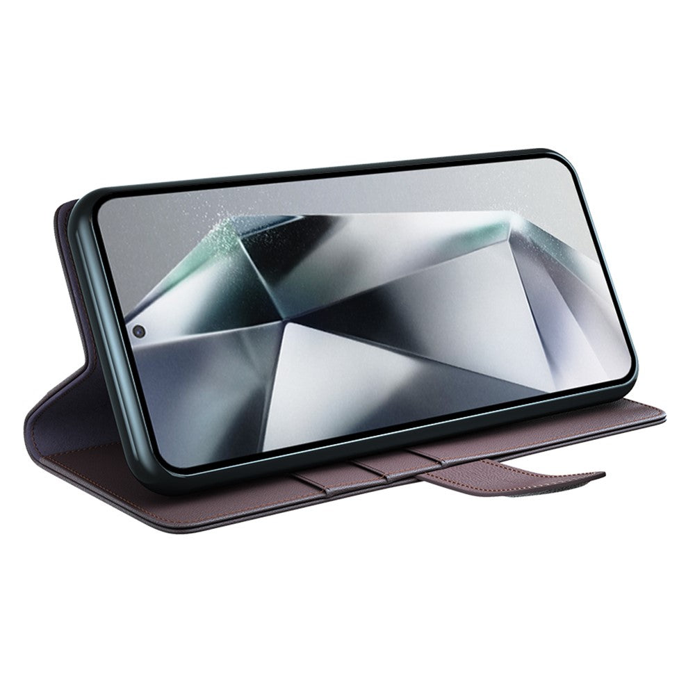 For Samsung Galaxy S25 Ultra Case Genuine Split Leather Phone Cover with Wallet Stand