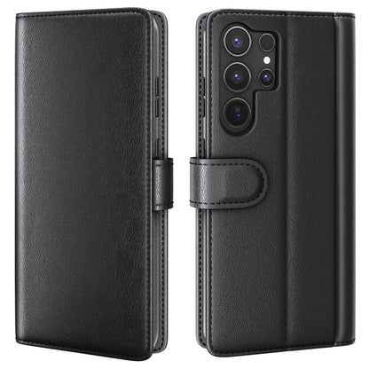 For Samsung Galaxy S25 Ultra Case Genuine Split Leather Phone Cover with Wallet Stand