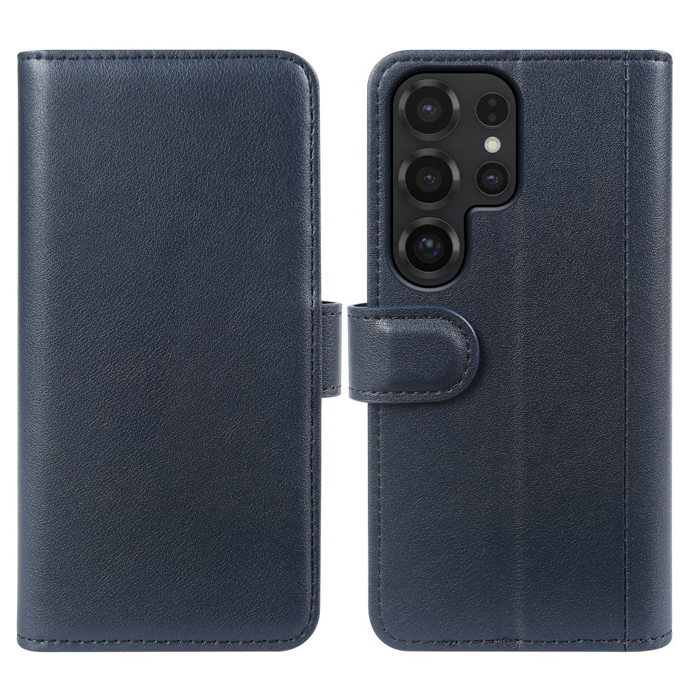 For Samsung Galaxy S25 Ultra Case Genuine Split Leather Phone Cover with Wallet Stand