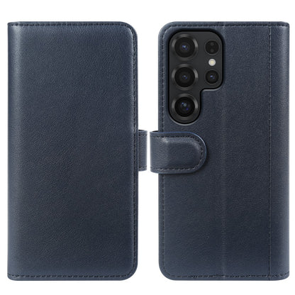 For Samsung Galaxy S25 Ultra Case Genuine Split Leather Phone Cover with Wallet Stand