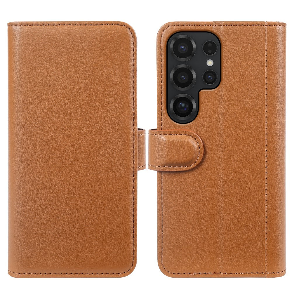For Samsung Galaxy S25 Ultra Case Genuine Split Leather Phone Cover with Wallet Stand
