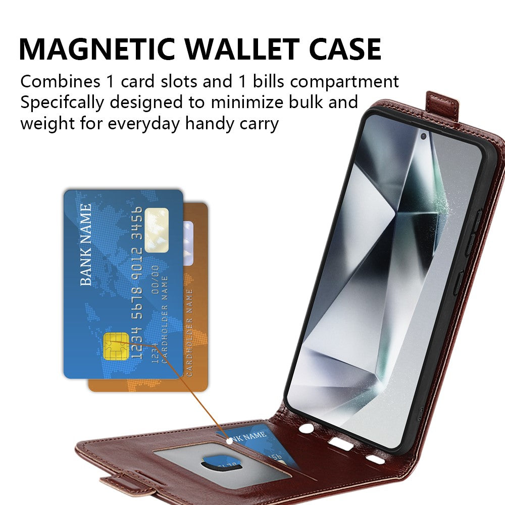 For Samsung Galaxy S25 Ultra Case with Card Slots Vertical Flip Leather Phone Cover
