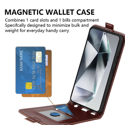 For Samsung Galaxy S25 Ultra Case with Card Slots Vertical Flip Leather Phone Cover