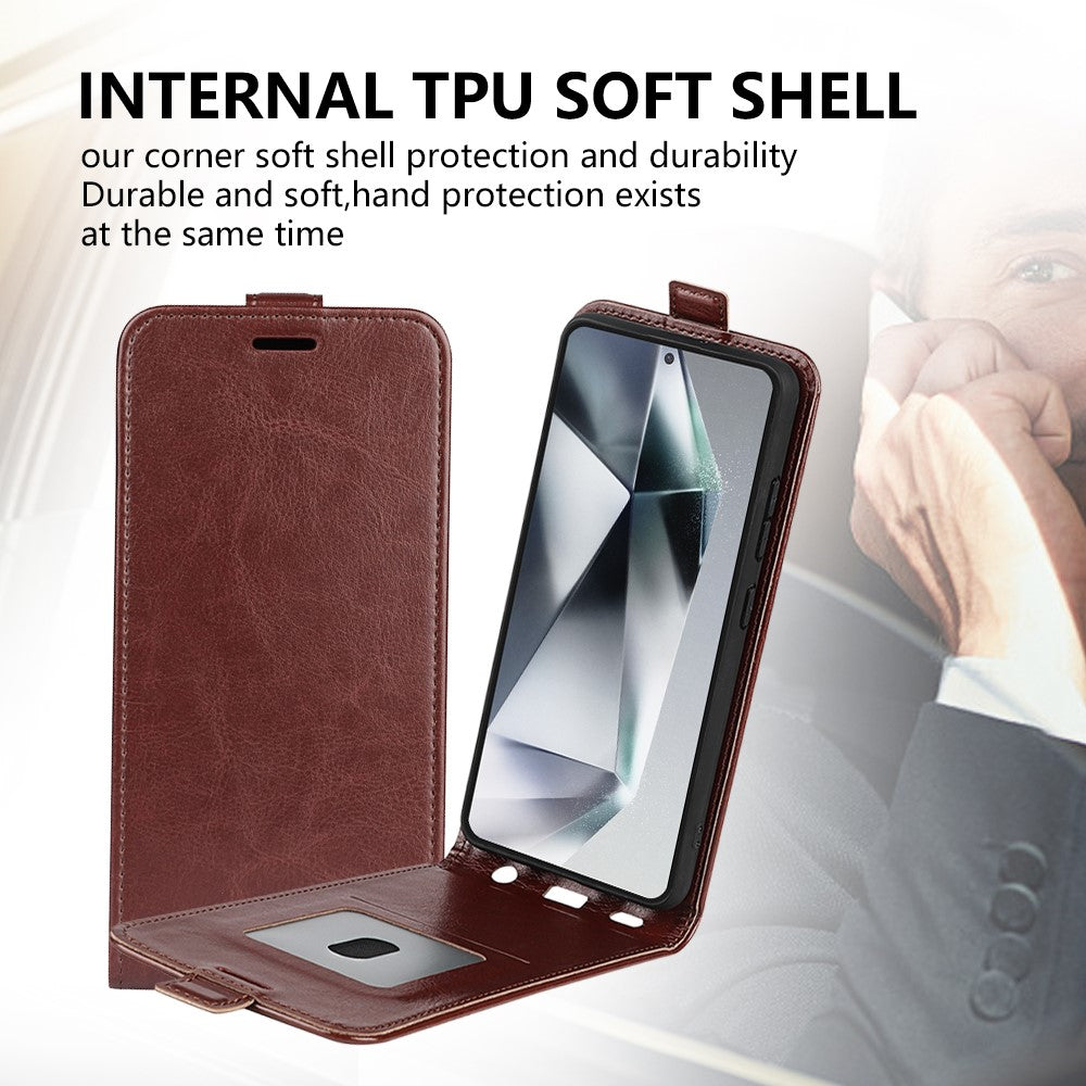 For Samsung Galaxy S25 Ultra Case with Card Slots Vertical Flip Leather Phone Cover