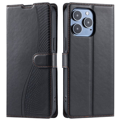 For iPhone 16 Pro Max Case Dots Imprinted PU Leather Flip Phone Cover with Card Slot, Strap
