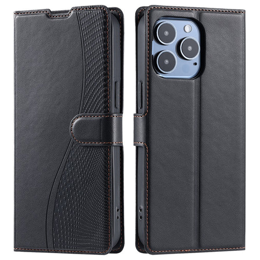 For iPhone 16 Pro Max Case Dots Imprinted PU Leather Flip Phone Cover with Card Slot, Strap