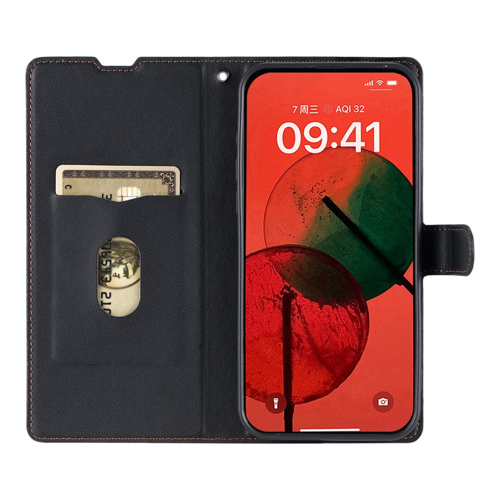 For iPhone 16 Pro Max Case Dots Imprinted PU Leather Flip Phone Cover with Card Slot, Strap