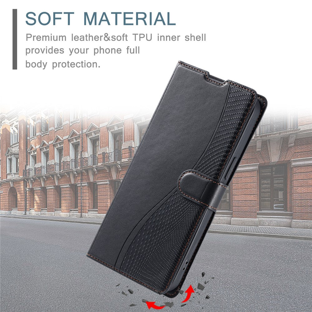 For iPhone 16 Pro Max Case Dots Imprinted PU Leather Flip Phone Cover with Card Slot, Strap