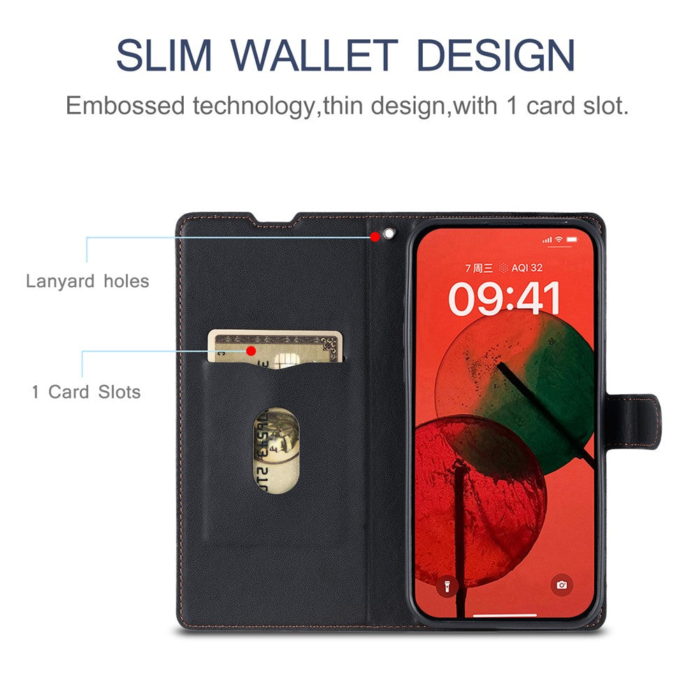 For iPhone 16 Pro Max Case Dots Imprinted PU Leather Flip Phone Cover with Card Slot, Strap